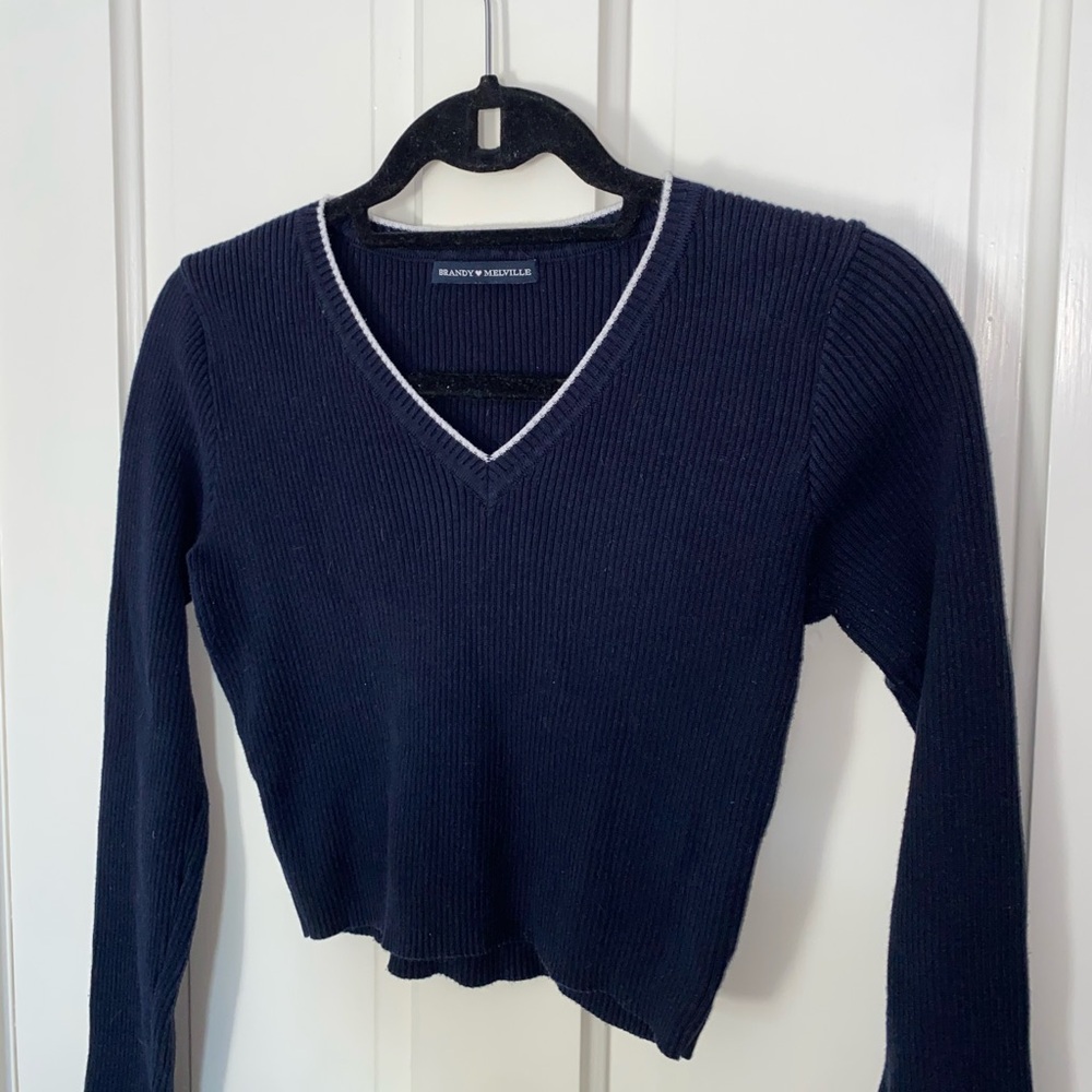 Brandy Melville V-neck long sleeve top